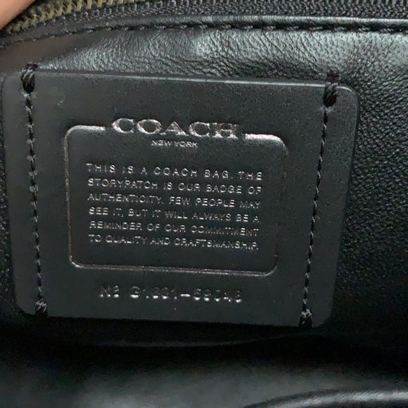 coach black leather bag, suede on both side - Picture 7 of 9
